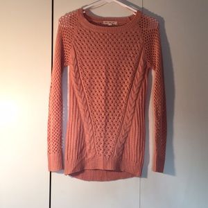 FINAL MARKDOWN!! PINK ROSE OPEN WEAVE SWEATER EUC